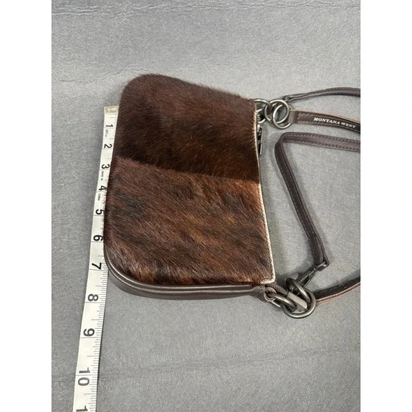 Montana West Crossbody Bag Womens Brown Genuine Leather Hair-On Hide Western - Picture 14 of 16